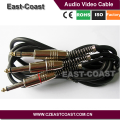 High performance 6.35mm stereo to 2X 6.35mono Audio Cable